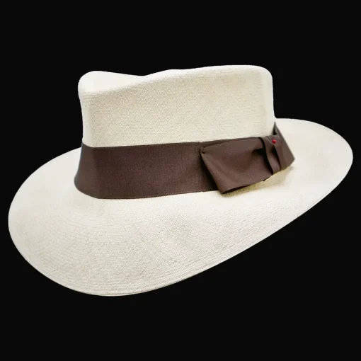 Fine Montecristi Panama Hat Diamond HandWoven by Domingo Carranza Hats. New model, exclusive crown shape. Genuine handwoven hats. Men's premium Panama hats.