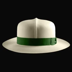 Fine Montecristi Panama Optimo Hat genuine HandWoven hat by Domingo Carranza. New brim, classic crown shape. Authentic Panama hat. Men's premium Panama hats.