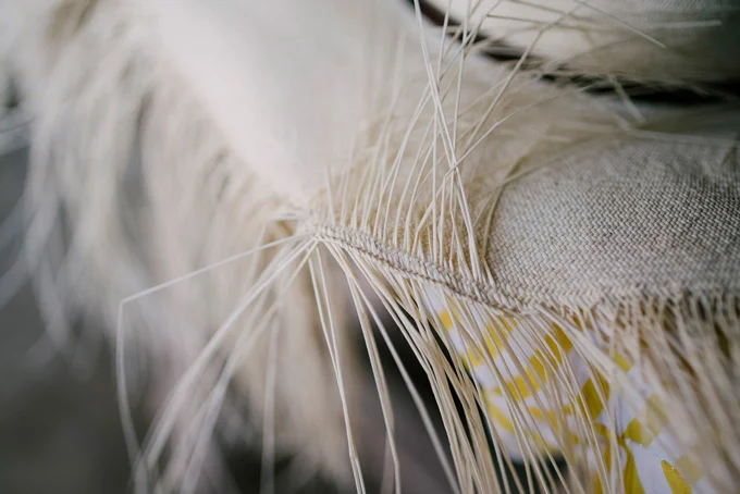 Montecristi Panama hat in the last brim weaving step by Domingo carranza hats